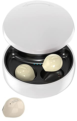 Bluetooth Kopfhörer Kabellos Unsichtbare Kopfhörer Wireless Mini in-Ear Ohrhörer Wasserdicht Leichte Lange Akkulaufzeit HiFi Stereo Sound Kopfhörer mit Mikrofon für Arbeit Sports Training Schalfen