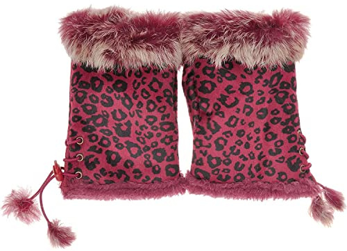 STEK Women Winter Faux Fur Half Finger Gloves Girls Warm Fingerless Mittens