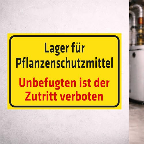 INDIGOS UG - Schild Lager für Pflanzenschutzmittel - 200x150 mm - Hinweisschild Warnschild Sicherheitsschild - Aluverbundplatte 3 mm - für Innen und Außen