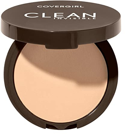 Covergirl Clean Invisible Pressed Powder, Lightweight, Breathable, Vegan Formula, Classic Ivory 110, 0.38oz