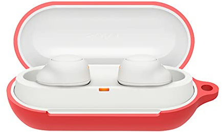 GIOPUEY Cover Compatibile con Sony WF-C700N, Cilicone Custodia, Ultrasottile Case Cover, Antiurto, Resistente ai Graffi - Rosso