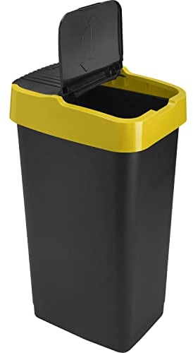 Sterling Ventures HDR Push Up Recycle Bin (Yellow 60L)