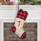 CARAKNOTS Schwarzer und roter Monogramm-Weihnachtsstrumpf 1 Packung personalisierte Weihnachtsstrümpfe mit Initialen Sackleinen Plaid Buchstabe I Initiale Strümpfe Weihnachten für Kinder Familie
