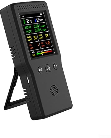 Luftqualitätsmonitor, 9 in 1 Temperatur, Luftfeuchtigkeit, Meter, Luftqualitätsdetektor PM2.5 mit Hintergrundbeleuchtung PM2.5, PM10, HCHO, TVOC, , AQI