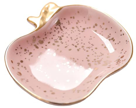 auons Keramik Schmuckschale Schmucktablett, Apfel form Schmuckablage Schmuck Dish Trinket Dish Ringhalter für Frauen Mädchen, kleine Schlüsselschale, Halskette Ohrringe Tray Halter