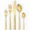 LAZAHOME Goldenes Besteck Set 6 Personen, 30 teilig Besteck Set Gold aus Edelstahl, Glänzendes Goldenes Besteckset mit Messern, Gabeln und Löffeln, hochglanzpoliert und spülmaschinenfest