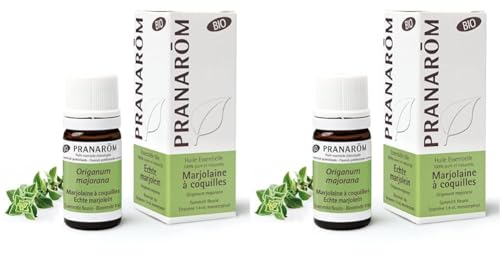 Pranarôm | Huile Essentielle Marjolaine à Coquilles Bio | Origanum majorana | Sommité Fleurie | 5 ml (Lot de 2)