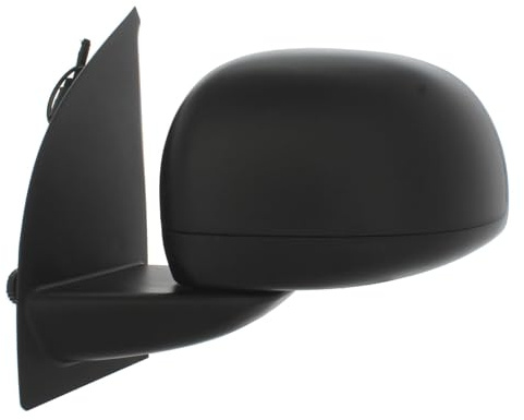 Cable Wing Door Mirror, Fits Fiat Panda 169 Hatchback 2009-2012 | Black Cover, Convex Chrome Glass, UK Passenger Side Left Replacement