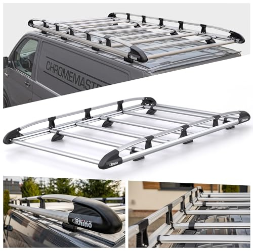 Rhino KammRack | Kompatibel mit Volkswagen ID Buzz 2022+ L1H1 | Dachgepäckträger, Gepäckträger, Dachkorb, Gepäckkorb zur Beförderung zusätzlicher Ladung, 2,6m x 1,25m | Plattform aus Aluminium
