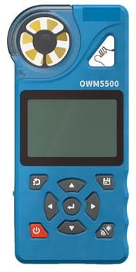 OUSIKA Anemometri Anemometro Digitale 5500 Anemometro Digitale Intelligente Misuratore di velocità del Vento Portatile con Telecomando WiFi Misuratore di velocità Misuratore di Temperatura Anemometro