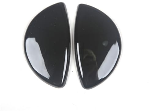Generic Scheinwerferdüse Dekoration Aufkleber Schutzhülle Kappe Gehäuse Kompatibel mit Mini Cooper (Schwarz, R56 Schrägheck 2006-2013)
