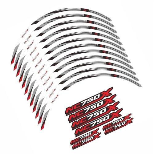 Adesivo per moto Moto Ruota Adesivo Rim Stripe Accessori Per Honda NC 750 X NC 750X NC750X 2014 2015 2016 2017 2018-2023 (Color : Gris)