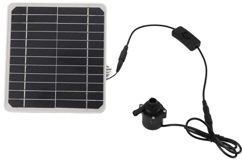 Solar-Wasserpumpen-Set, 12 V, 50 W, Solar-Brunnenpumpe für Vogelbad, Geräuscharmes Solar-Brunnen-Set für Teiche, Aquarien, 24-Stunden-Betrieb, Stromspeicherfunktion