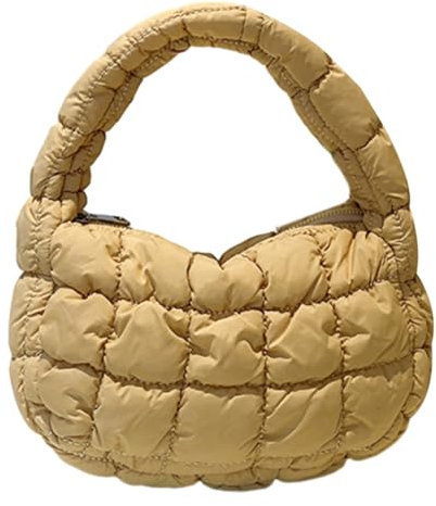 Stilvolle Cloud Handtasche Koreanischer Stil Nylon Kleine Tasche für Damen und Mädchen, khaki