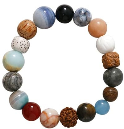 Elasticity Buddhistische Gebetskette Armbänder Vintage 18 Bodhi Samen Armband, Stein