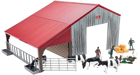 Britains Bauernhof-Spielset – enthält ein Gebäude, eine Bauernfamilie, Bauernhoftiere und Heustiefel, geeignet für Kinder ab 3 Jahren