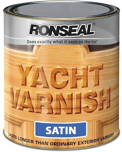 AMK® Ronseal Yacht Varnish Satin 250ml Exterior Lasting Protection for Outdoor Wood UV Defence Resists Cracking Peeling and Blistering Enhances Natural Colour