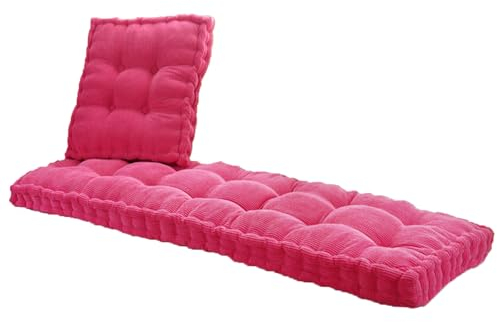 xinwanhong Sitzkissen Bank Outdoor, Sitzkissen Gartenstuhl, 1 2 3 4-Sitzer Bankauflagen Stuhlkissen Bankkissen Für Zuhause, Sitzkissen Für Fensterbank 10Cm Dickes,Pink rosa,55x170cm