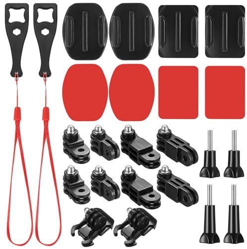 12-in-1 Supporto Attacchi Adesivi per Gopro, Cuscinetti Adesivi Curvo e Piatto Compatibile con Gopro Accessori Montaggio Compatibili con GoPro Hero Session 4/3/3+/2 DJI Osmo Action Cameras