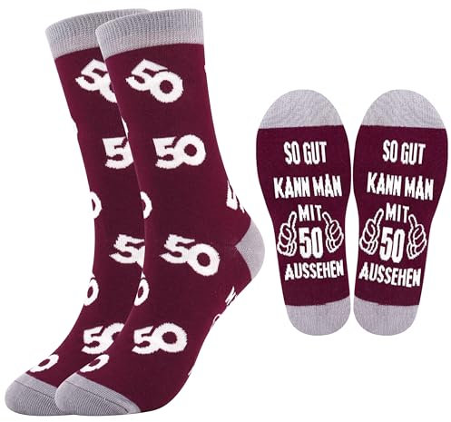 Belloxis 50 Geburtstag Frau 50. Geburtstag Frau Geschenke zum 50 Geburtstag Frau Geschenk 50 Geburtstag Frau Socken Damen 39-42 Geburtstagsgeschenk für Mama