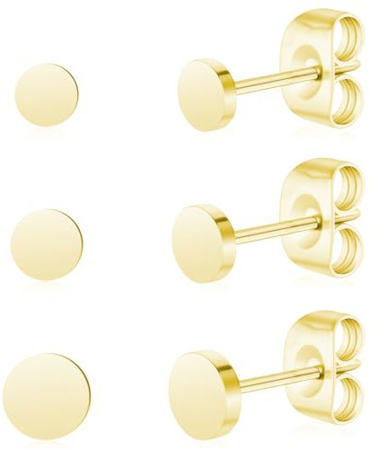 Titan Frauen Ohrstecker nickelfrei hypoallergen Mädchen Ohrringe Ohrstecker für empfindliche Ohren klassischen Ohrring Frauen Mädchen Teenager (Dot-Gold)
