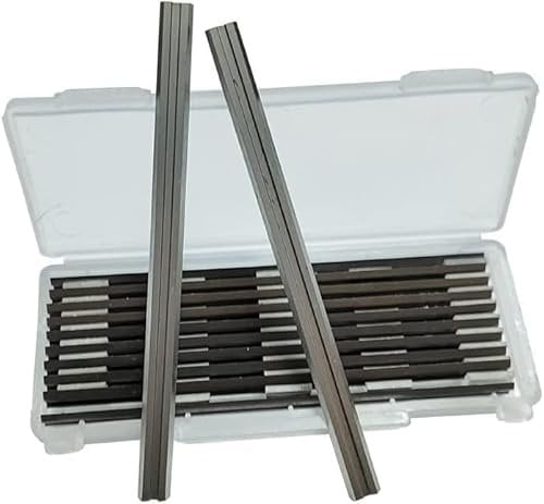 82mm Reversible Planer Blades, Stainless Steel Electric Planer Blades Durable with Two Cutting Edges,Precision Ground HSS Compatible with Makita,Bosch, Hitachi, Professional(10 Pcs)