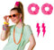 RYMAUP Lot de 2 élastiques à cheveux fluo des années 80, grandes boucles d'oreilles funky pour femme, style rétro années 80, acrylique, fête à thème des années 80, costume disco pour carnaval