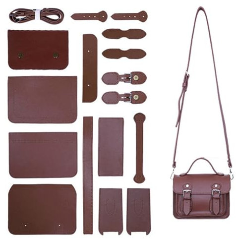 CABODYALS DIY Taschenset Aus Pu Leder Braune Nähzubehör Strick Und Häkelsets Nähwerkzeugset Mit Anleitung Für Damen Handtasche Schultertasche Handarbeit Geschenkzubehör Anfänger