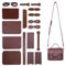 CABODYALS DIY Taschenset Aus Pu Leder Braune Nähzubehör Strick Und Häkelsets Nähwerkzeugset Mit Anleitung Für Damen Handtasche Schultertasche Handarbeit Geschenkzubehör Anfänger