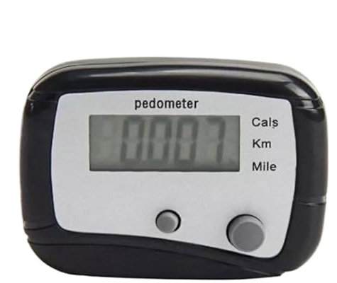 Pedometro da passeggio compatto, contapassi, per piccoli chilometri e chilometri, batteria efficiente, monitoraggio accurato dei passi, 4,7 x 3,5 cm, per obiettivi di fitness e camminata quotidiana