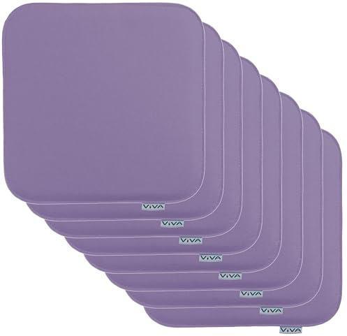 Brandsseller 8er Set Sitzkissen aus Filz 35x35x2 cm – Robuste Stuhlauflagen für innen und außen, eckiges Sitzpolster, strapazierfähiges Kissen für Stühle - Lila