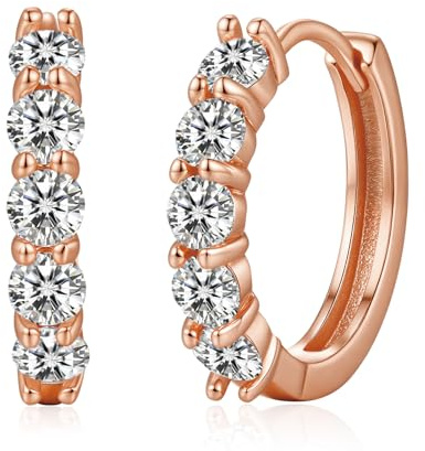 Moissanite Ohrringe Damen Hängende Creolen Ohrringe Echt Silber 925 Schmuck | Hypoallergene Ohrringe Valentinstag Geburtstag Weihnachten Geschenk für Frauen Mama Freundin Frau Innendurchmesser: 12,8 mm