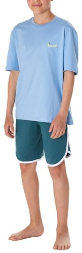 Schiesser Jungen Schlafanzug Set Kurz - 100% Organic Bio Baumwolle - Größe 140 Bis 176 Pyjamaset (1er Pack)