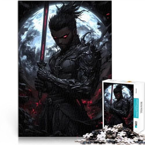1000-teiliges Puzzle für Erwachsene Familienspaß Dunkler Krieger mit roten Augen Wanddekoration Einzigartige Geburtstags- und Weihnachtsgeschenke38x26cm