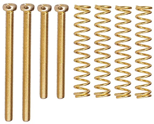 1 Set E-Bass-Steg-Saitenhalter Schrauben + Federn, goldfarben
