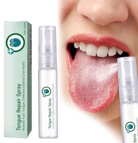 Mundtrockenheitsspray,Mundreinigungsspray,Mundspray gegen Mundgeruch,Zungenreparatur Spray,Zungenlinderungsbehandlungsspray,Spray Zur Linderung Rissiger Zungen,Zunge Gegen Trockenheit
