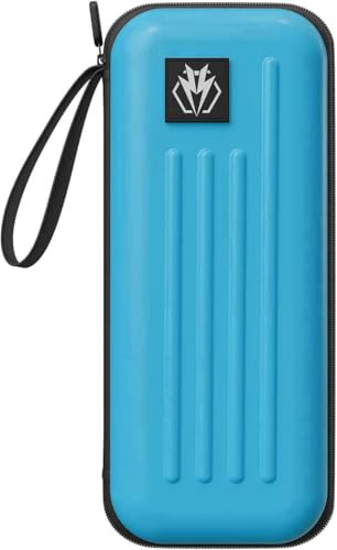 Lavishio Dartkoffer für Stahl- oder Soft-Tip-dartpfeile, fasst 3 Darts und anderes Zubehör, mit eingebautem Aufbewahrungsrohr und Tasche für dartpfeile, Spitzen, Schäfte usw. (Light Blue)