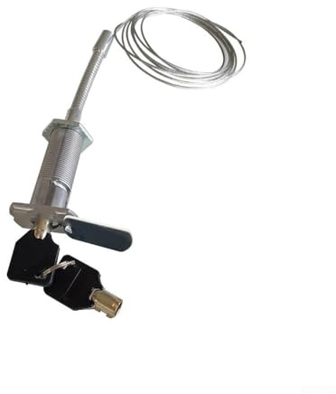 Serratura elettrica automatica per garage con cavo in acciaio zincato da 1,9 m, per scatole di distribuzione, armadi e armadi con interruttori, include 2 chiavi