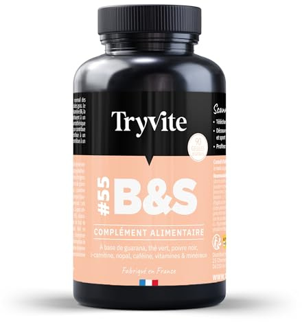 TRYVITE | Complément Alimentaire Homme & Femme | Avec Guarana, Thé Vert | 90 Gélules | Fabriqué en France
