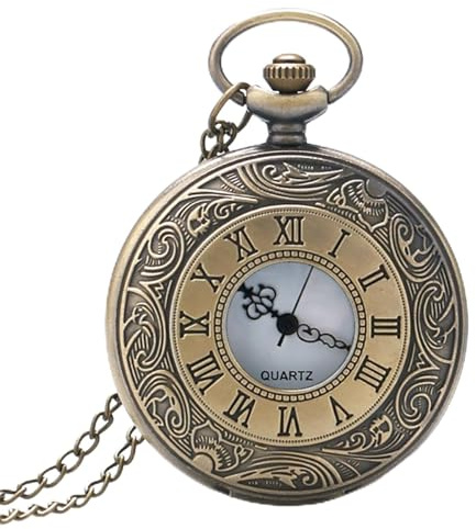 Vintage Graverat Herrfickur Vintage Gravyrdesign | Slätpolerad Vintage Fickur Med en Klockkedja Design För Speciella Tillfällen Jul Examen Födelsedag Och Fars Dag