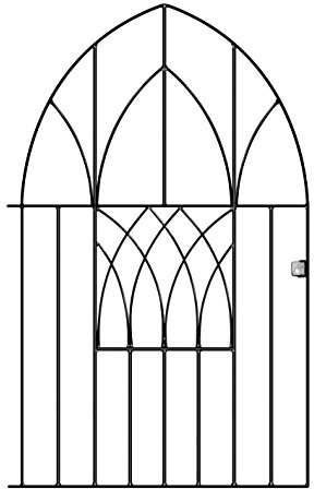 ABBEY Modern Low Bow Top Garden Gates Wrought Iron Metal gate (914mm Gap x 1340mm High)