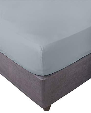 Miracle Home. Weiches und bequemes elastisches Spannbetttuch, 50% Baumwolle 50% Polyester, Grau. 135 x 200