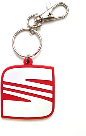 Freeco Porte-clés Seat en caoutchouc (emblème rouge).