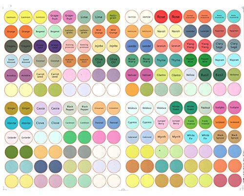 Petyoung 1/5 Blatt Runde ätherisches Öl Kappe Aufkleber mehrere & Leere Aufkleber ätherisches Öl organisierte Etiketten 192 Aufkleber/Blatt (Size : 1 Sheet)