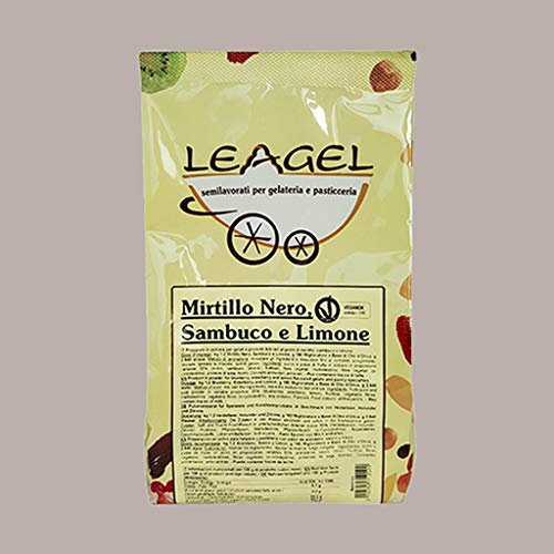 Mirtillo Nero Sambuco e Limone Preparato in Polvere Easy per Gelato Leagel - 1,2 kg -