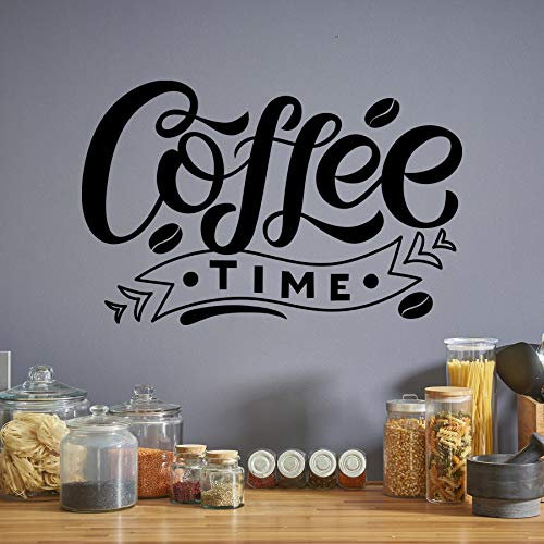 COFFEE TIME - Wandtattoo Sticker Aufkleber Kaffeezeit Kaffee Zeit (Schwarz, 30 x 19 cm)