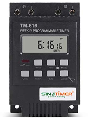 TM616 Zeitschaltuhr, programmierbar, 30 A AC, 110 V/220 V/12 V, digitale Zeitschaltuhr, Relaissteuerung, DIN-Schienenhalterung (TM616B-4 12 V)