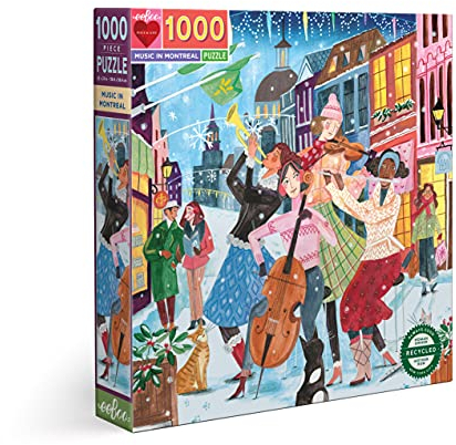 eeBoo Music in Montreal Puzzle aus recyceltem Karton, 1000 Teile, für Erwachsene, Maße: 58,4 x 58,4 cm, PZTMTL