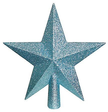 YYCRAFT Weihnachtsbaumspitze mit Glitzerstern, 20,3 cm, Weihnachtsdekoration, 20,3 cm, Blau
