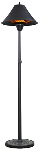 Zanussi ZFPTH1 2.1KW Freestanding Adjustable 215 cm High Outdoor Black Electric Garden Patio Heater with 3 Heat Settings, Halogen Heating Element, Touch & Remote Control